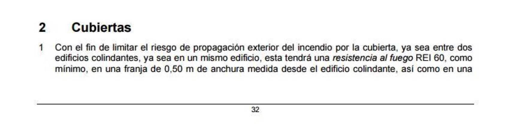 Parte del CTE referido a cubiertas y revestimientos de edificios.