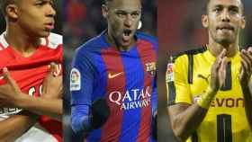 Mbappé, Neymar y Aubameyang.