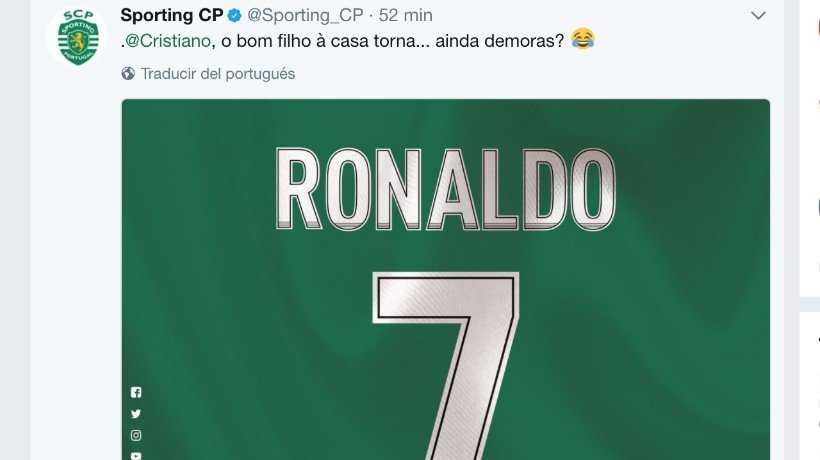 Tweet del Sporting a Cristiano (@Sporting_CP)