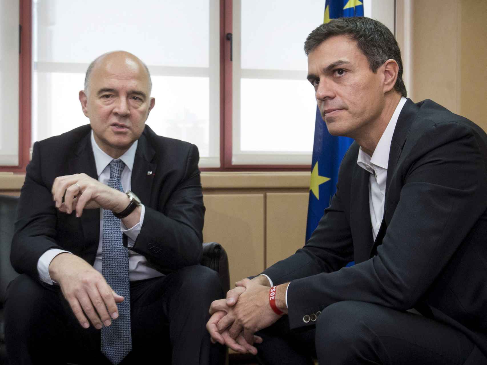 Sánchez se reunió con Moscovici, que le pidió que apoyase el tratado CETA con Canadá.