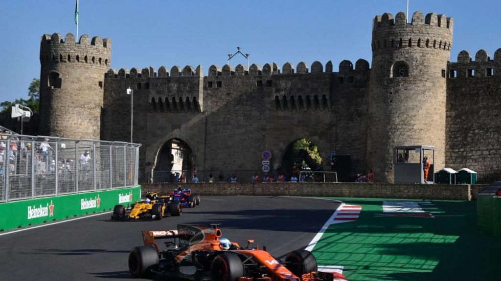 Alonso, durante el GP de Azerbaiyán en el que quedó noveno.