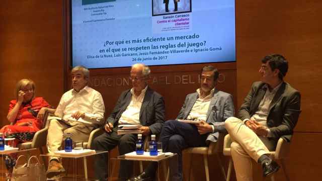 Luis Garicano hablando durante la presentación del libro 'Contra el capitalismo clientelar'
