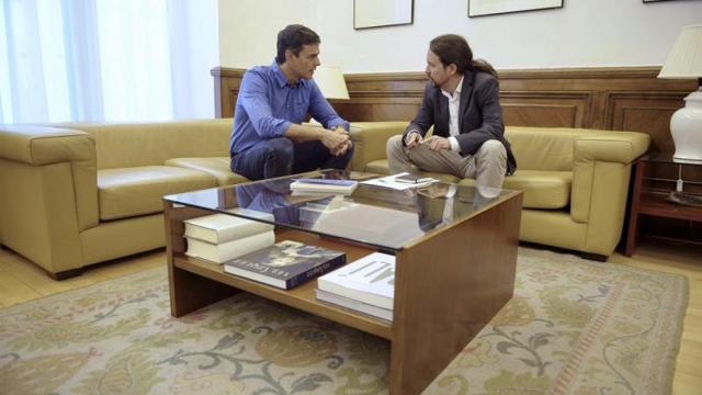 Sánchez e Iglesias este martes en el Congreso.