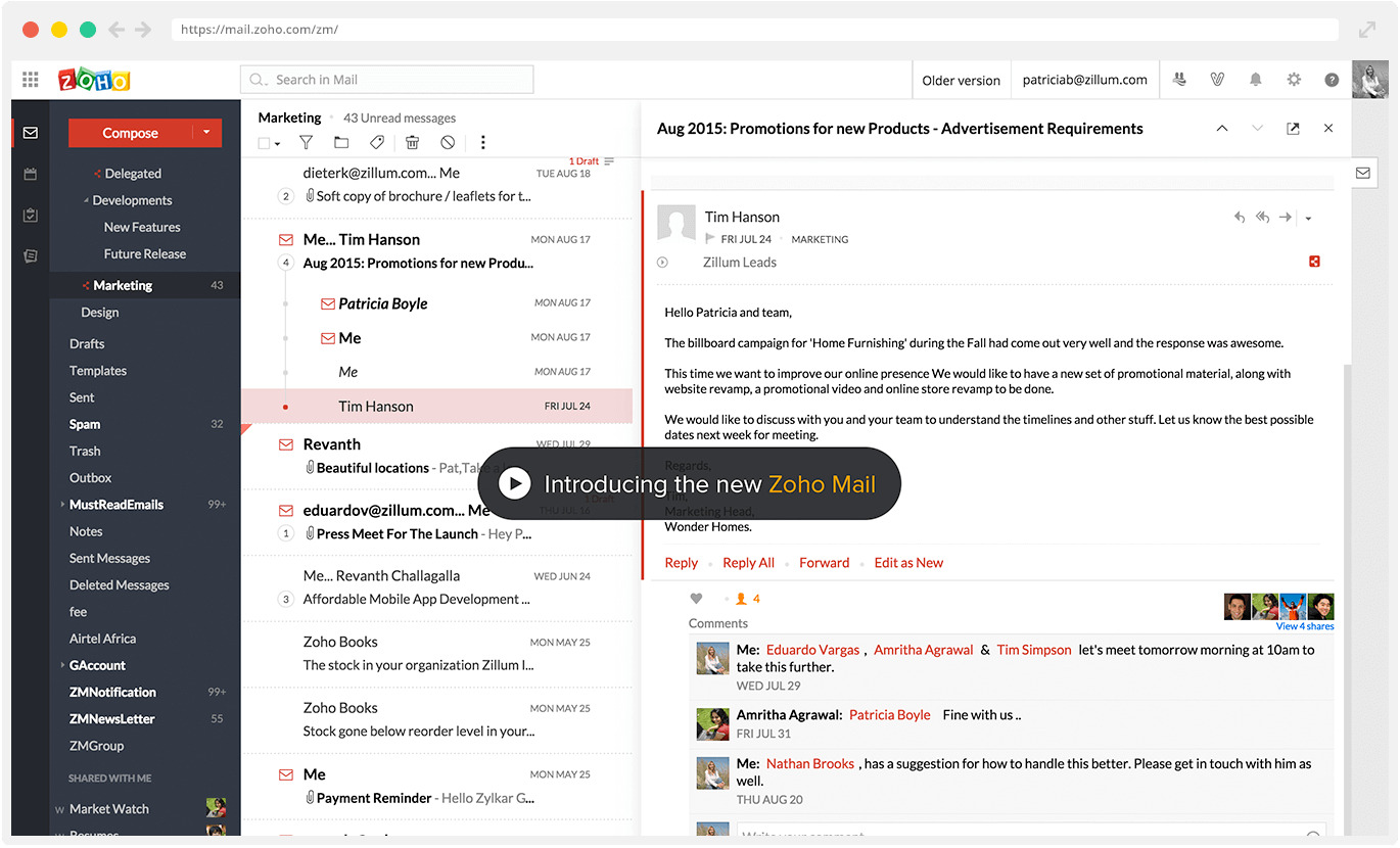 zoho mail correo electronico