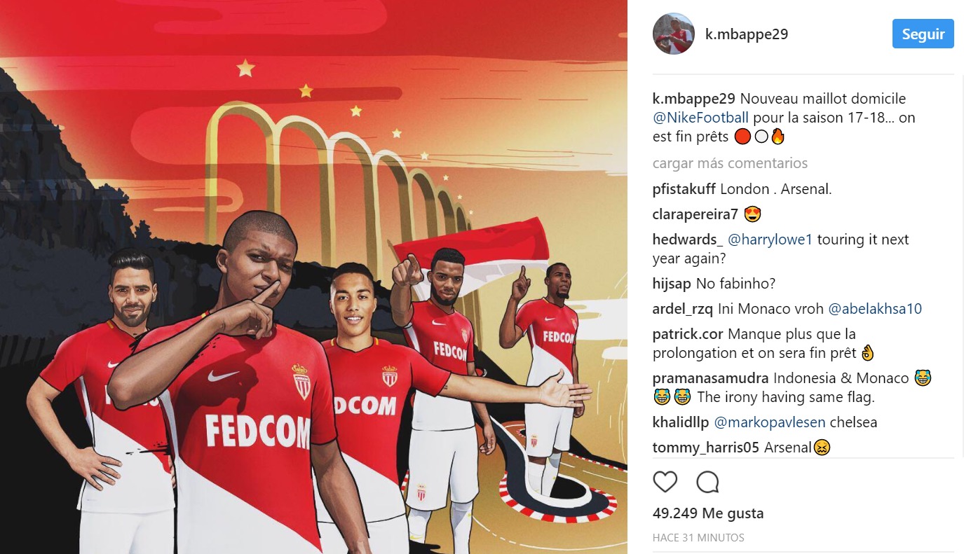 Mensaje de Mbappé en su Instagram