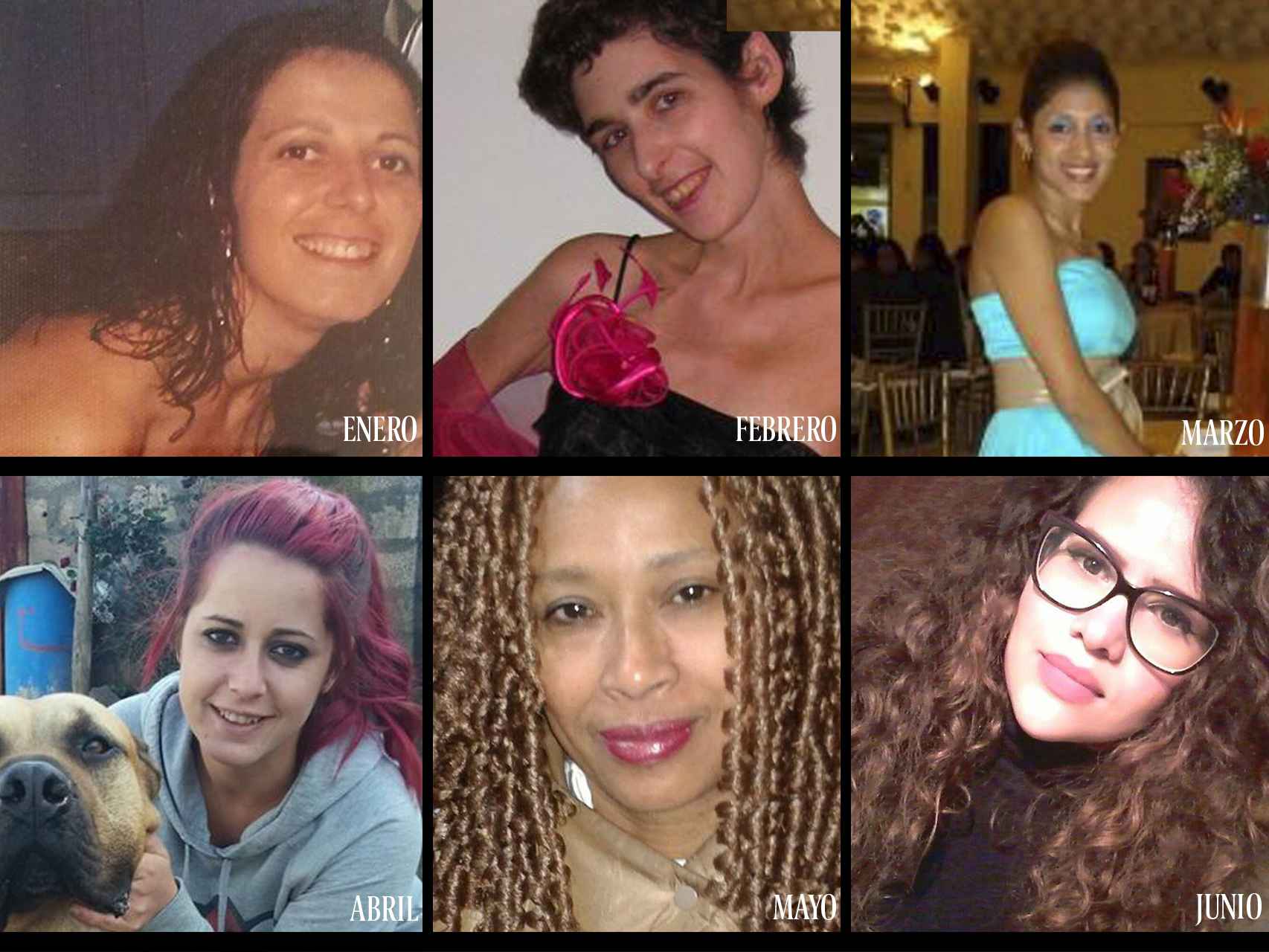 Toñi fue asesinada en enero; Cristina en febrero; Lorena en marzo; Yurena en abril; Hilda en mayo y Fadwa en junio.