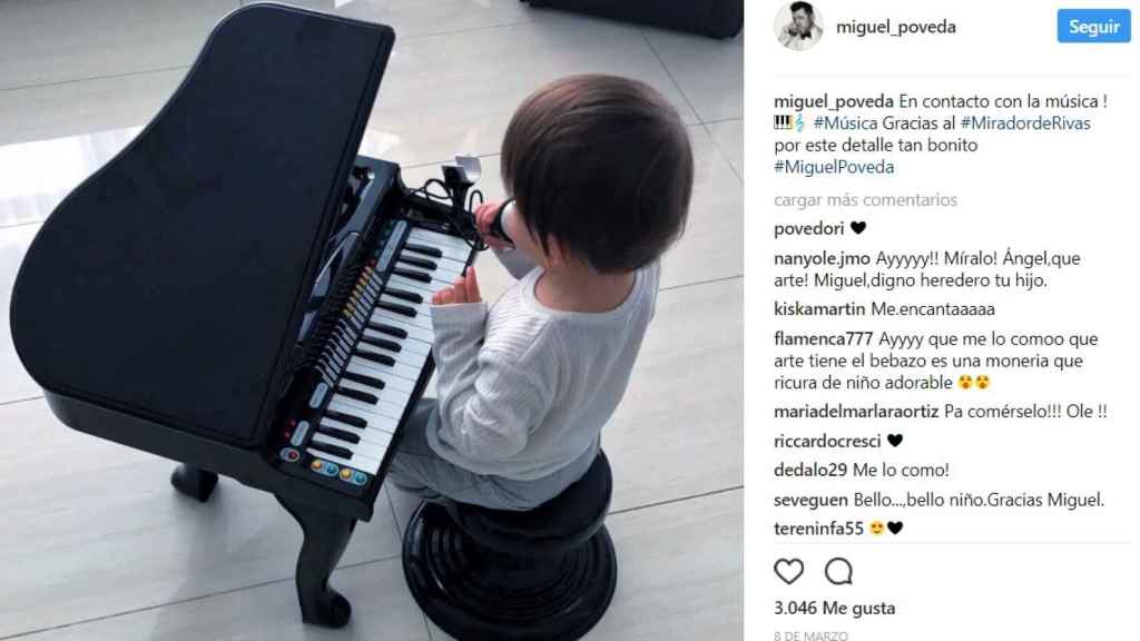 Ángel, hijo de Miguel Poveda, en el Instagram del cantante.