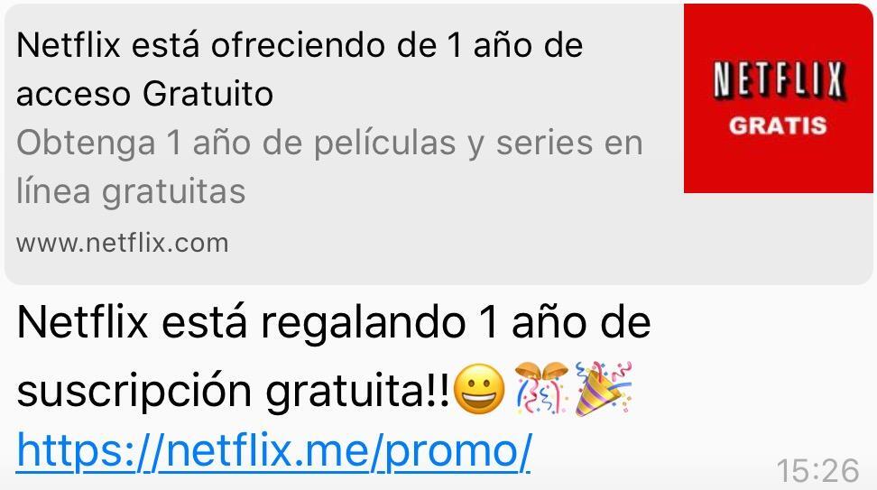 whatsapp netflix oferta estafa