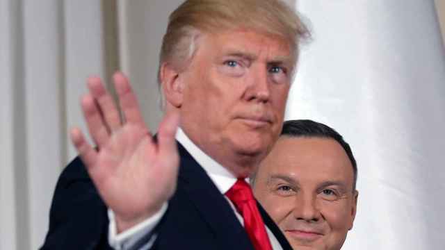 Trump con el presidente polaco este jueves en Varsovia