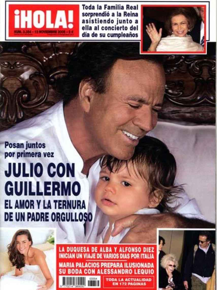 Julio Iglesias posó con su hijo pequeño antes de cumplir un año.