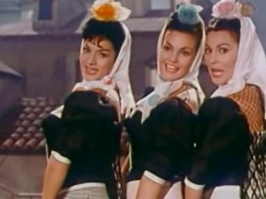 Lola Flores, Carmen Sevilla y Paquita Rico, las tres andaluzas en El balcón de la luna.