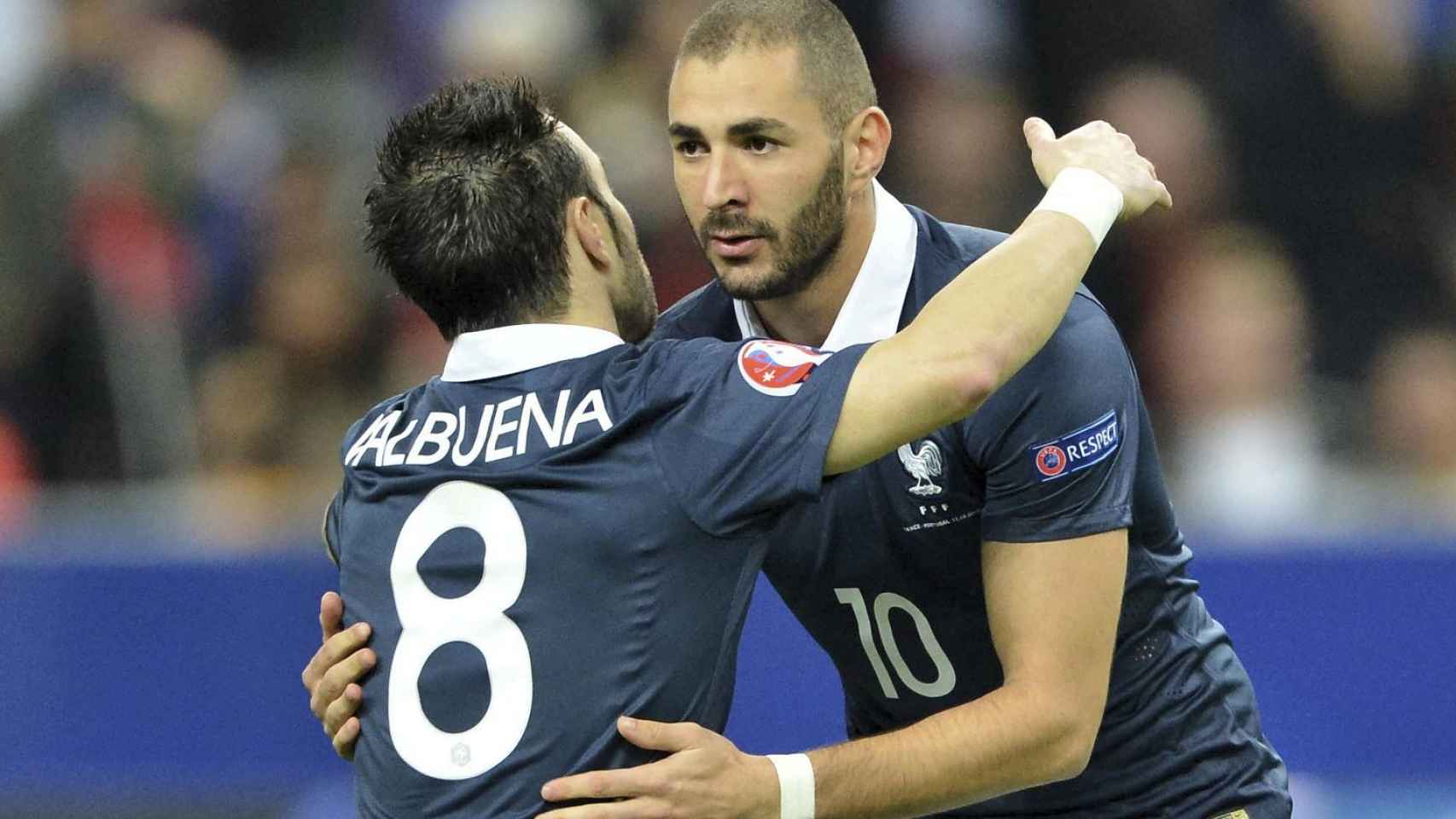 Valbuena y Benzema, en un partido con Francia