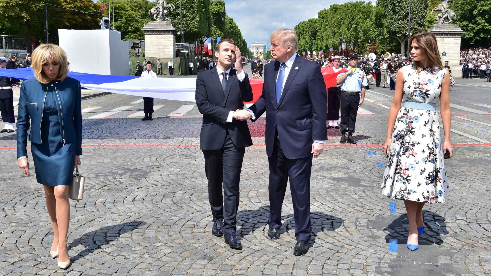 Trump y Macron, durante el desfile del Día de la Bastilla.