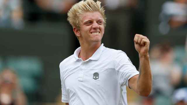 Davidovich, celebrando su victoria en la final de Wimbledon júnior.