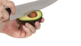 Slicing Avocado With Clipping Path