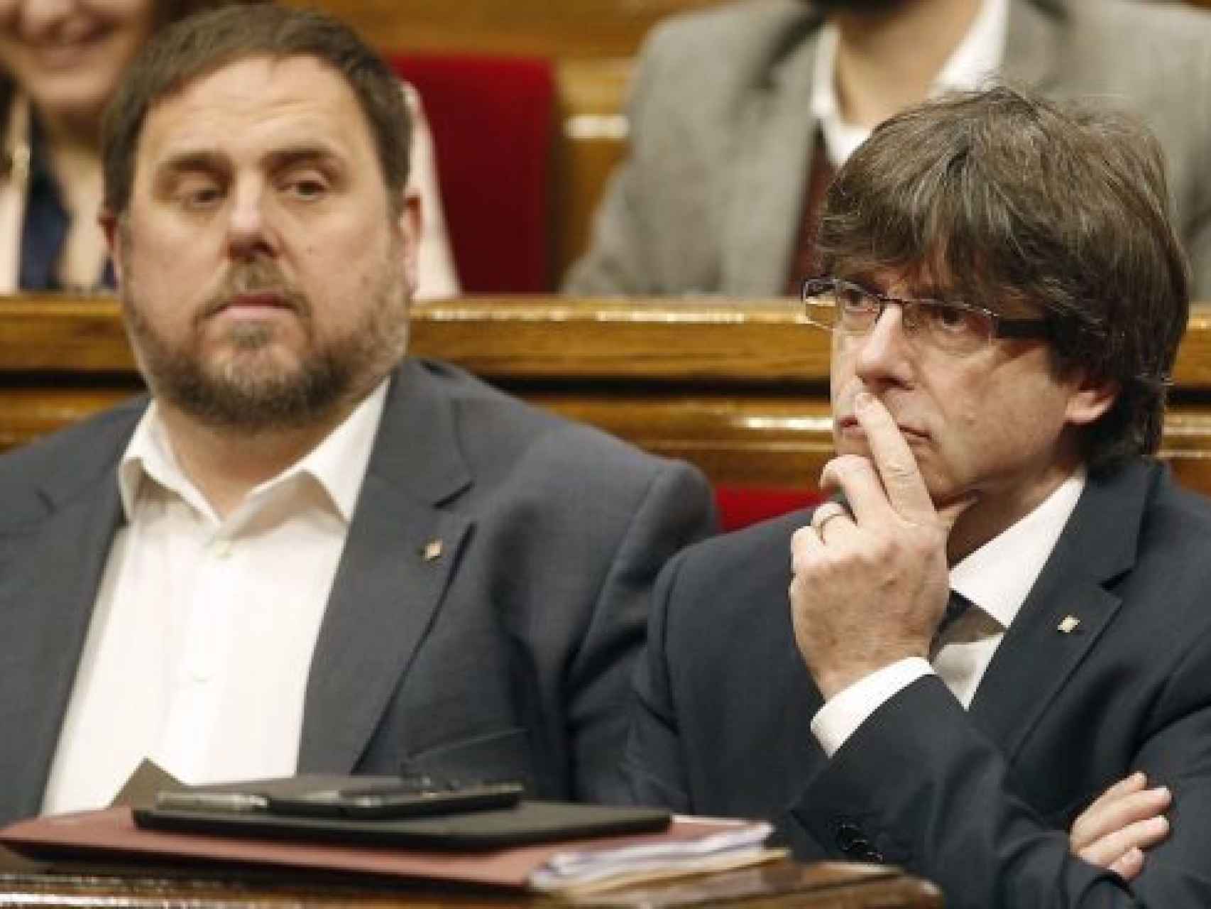 Puigdemont y Junqueras, en el Parlament