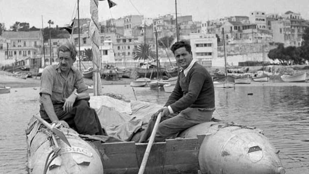 Alain Bombard (derecha) en 1952.