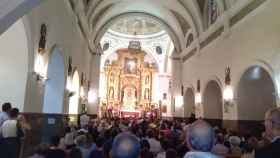 El funeral de Blesa, en Linares, lleno de gente de la localidad.