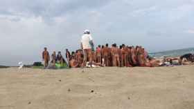 Cuando alguien empieza a practicar sexo en la playa, decenas de personas se congregan alrededor