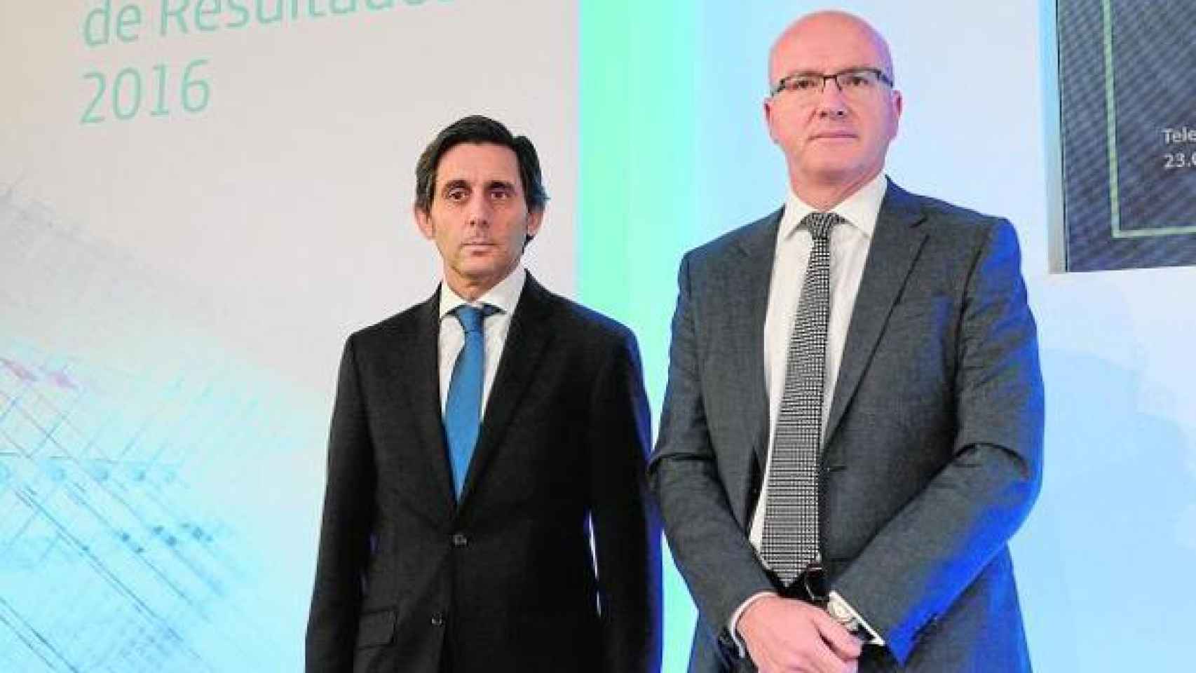 José María Álvarez-Pallete, presidente de Telefónica, y su nuevo consejero delegado, Ángel Vilá