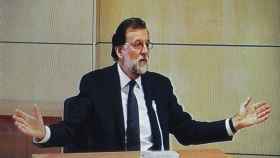 El presidente del Gobierno, Mariano Rajoy, en la Audiencia Nacional este miércoles.