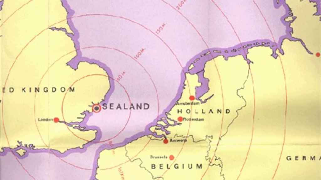 Sealand se encuentra en el Mar del Norte, frente a las costas de Inglaterra.