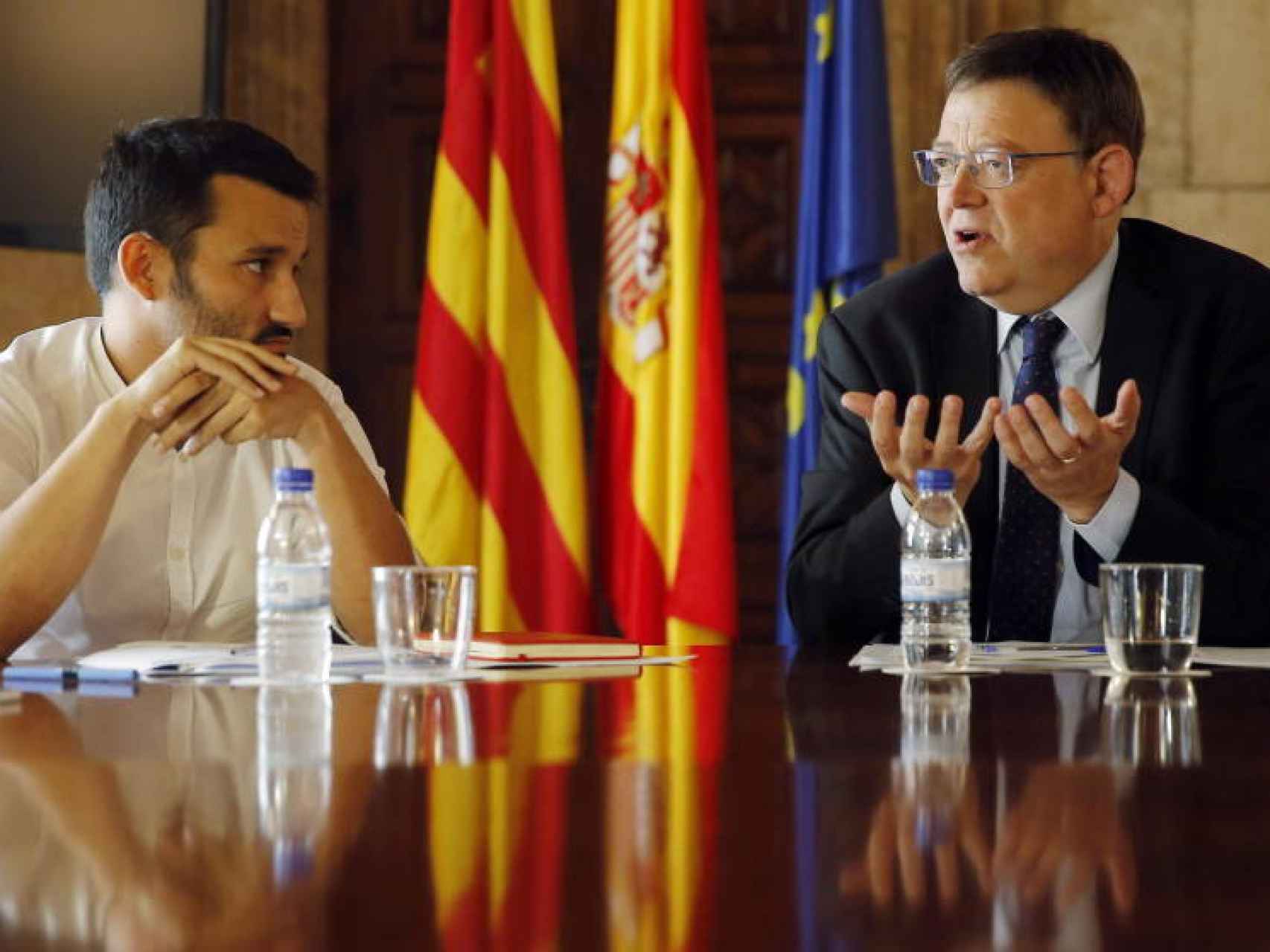 El conseller de Educación, Vicent Marzà, junto con el presidente de la Generalitat, Ximo Puig.