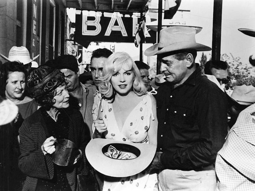 Con Clark Gable en Vidas rebeldes, su última cinta (John Huston, 1961)