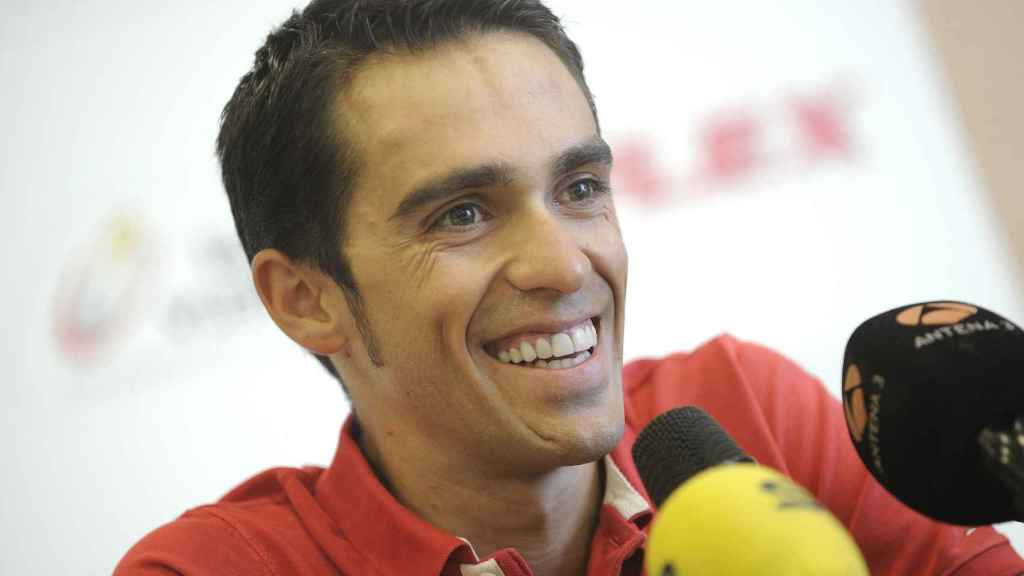Alberto Contador, durante una campaña de su fundación.