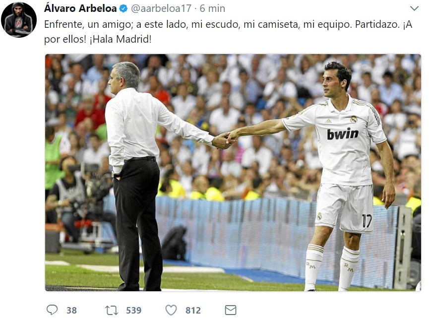 Arbeloa manda un mensaje de apoyo antes de la Supercopa sin olvidarse de su amigo Mourinho