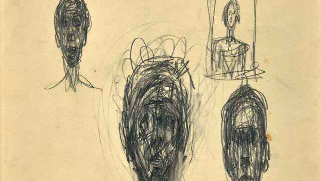 Detalle de uno de los dibujos de Giacometti.