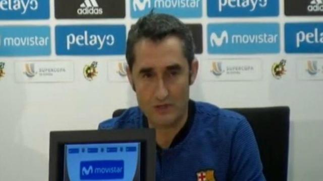 Valverde en rueda de prensa. Foto: Twitter (@elchiringuitotv)