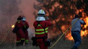 Los bomberos intentan apagar un incendio en Portugal.