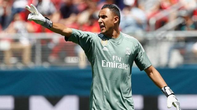 Keylor Navas durante el Real Madrid -  Manchester United