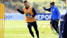 Florin Andone durante un entrenamiento del Deportivo. Foto: rcdeportivo.es