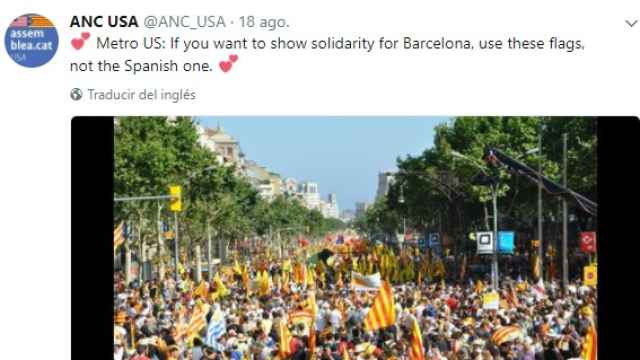 Captura del mensaje en Twitter publicado por ANC USA.