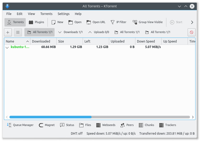 ktorrent cliente torrents kde plasma
