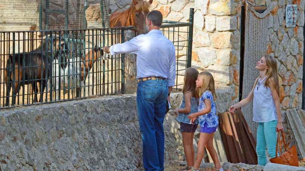 Leonor y Sofía adoran los animales. En la imagen, durante una visita a la Granja de Esporles en Mallorca.