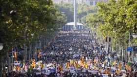 imagen de la manifestacion contra terrorismo de barcelona