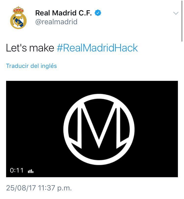 Tuit publicado con la cuenta oficial del Real Madrid