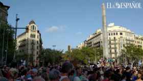 Manifestacion en Cataluña tras el atentado