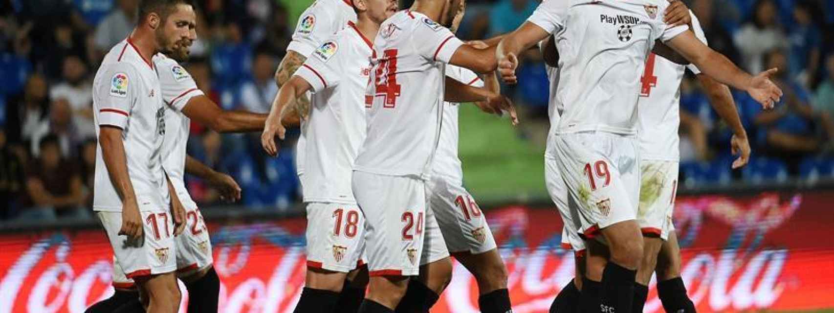 Ganso celebra su gol en el Coliseum Alfonso Pérez.