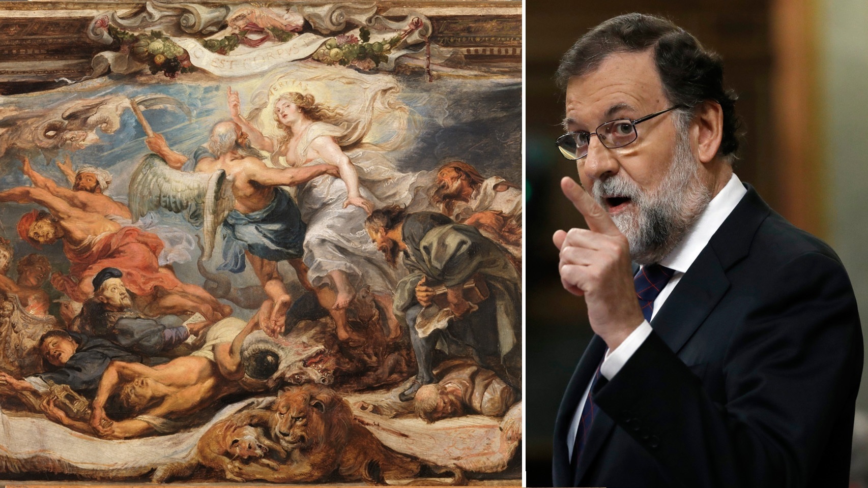 Rubens pintó La victoria de la Verdad sobre la Herejía.