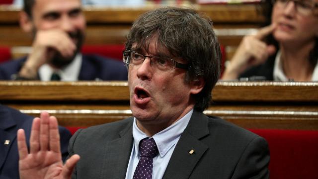 Puigdemont, en el Parlament este jueves.