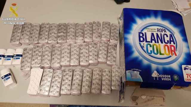 Comprimidos de Rivotril y Trankimazín incautados por la Guardia Civil.