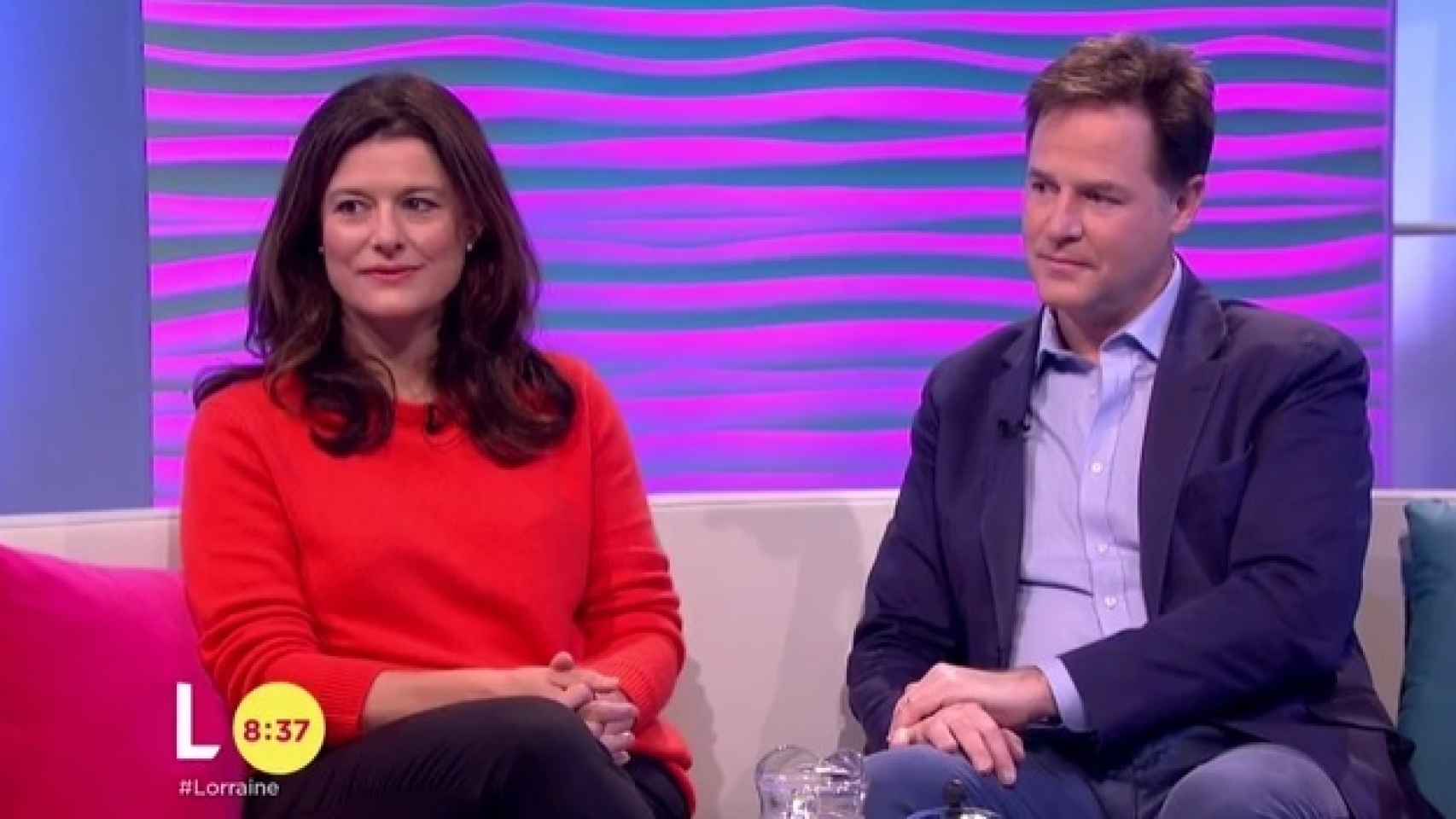 Nick Clegg y Miriam González en el programa Lorraine de ITV.