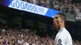 Cristiano Ronaldo celebra uno de sus dos goles al APOEL en Champions.