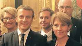 Macron y Cazebonne, durante una recepción oficial.