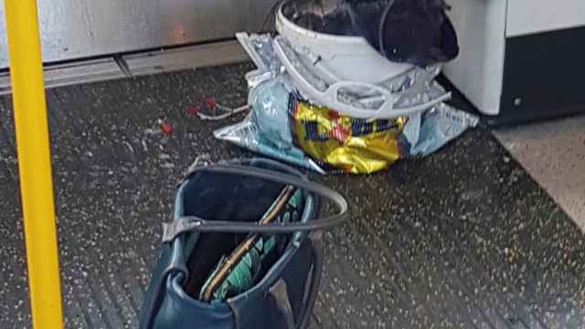 Imagen del cubo bomba que ha explotado en el metro de Londres.