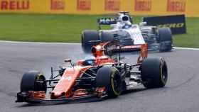 El McLaren de Fernando Alonso, durante el Gran Premio.
